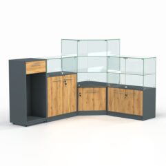 Комплект прилавков ФЕЕРВЕРК №1, Темно-серый и Дуб Золотистый