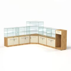 Комплект прилавков ФЕЕРВЕРК №2, Дуб Золотистый и Крем Вайс