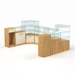 Комплект прилавков ФЕЕРВЕРК №4, Дуб Золотистый и Крем Вайс