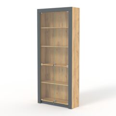 Стеллаж из ДСП Модерн №1А, Дуб Золотистый и Темно-Серый