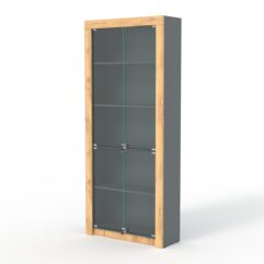 Стеллаж из ДСП Модерн №1А, Темно-серый и Дуб Золотистый