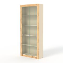 Стеллаж из ДСП Модерн №1А, Крем Вайс и Дуб Золотистый