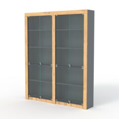 Комплект стеллажей из ДСП Модерн №1А, Темно-серый и Дуб Золотистый