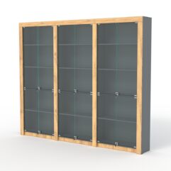 Комплект стеллажей из ДСП Модерн №2А, Темно-серый и Дуб Золотистый