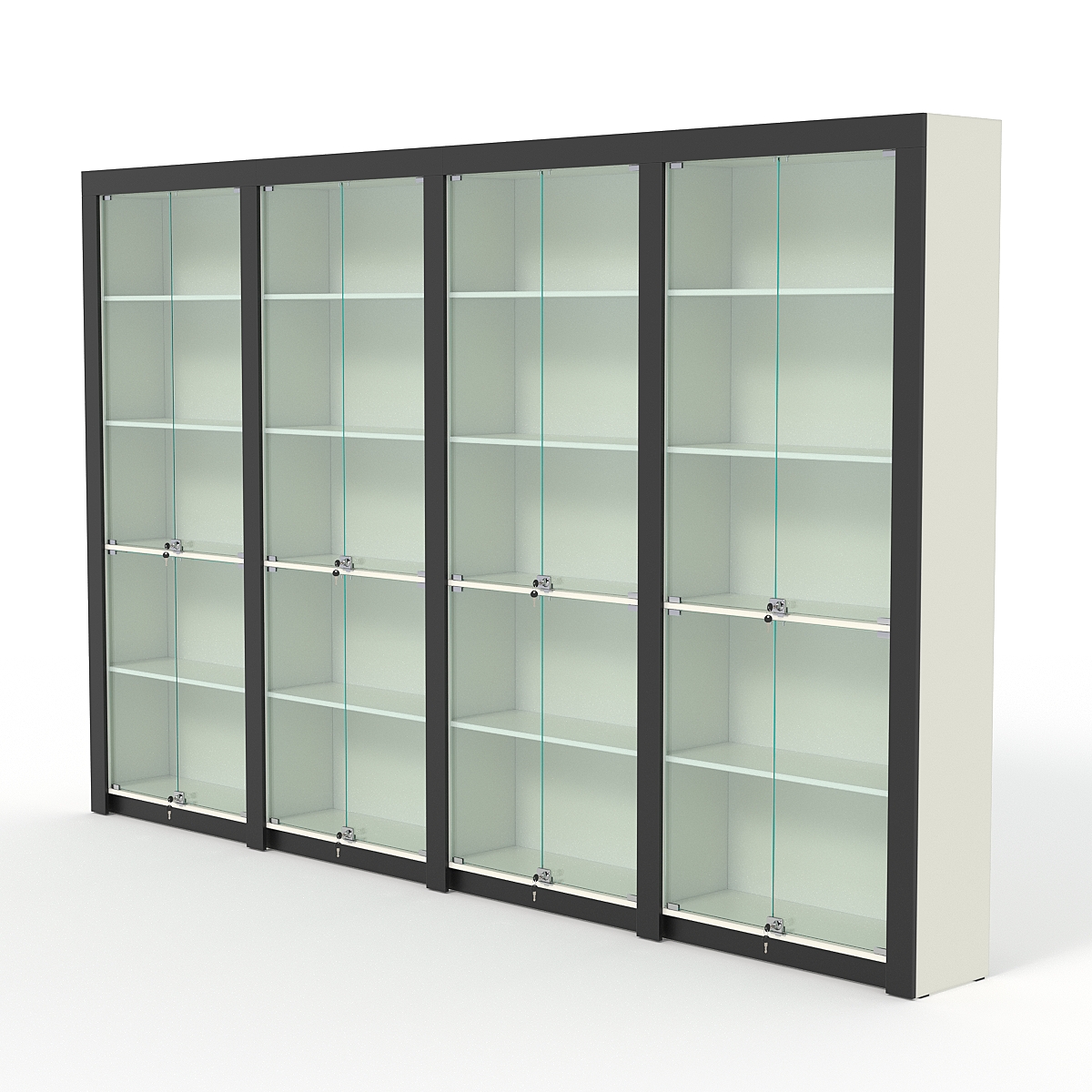 Комплект стеллажей из ДСП Модерн №3А, Белый и Черный