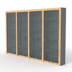 Комплект стеллажей из ДСП Модерн №3А, Темно-серый и Дуб Золотистый