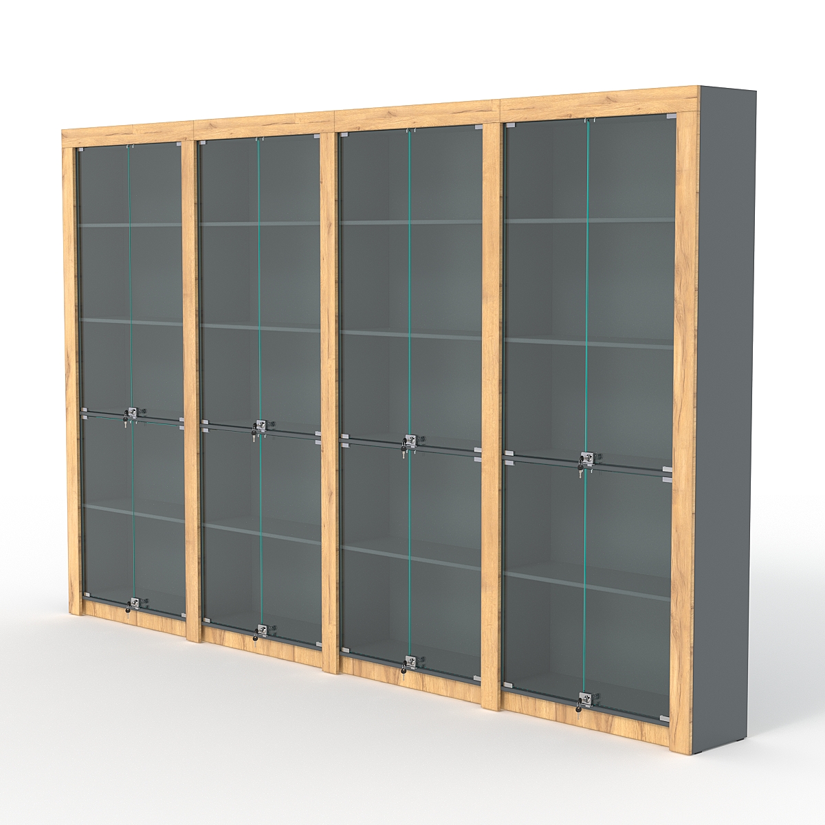 Комплект стеллажей из ДСП Модерн №3А, Темно-серый и Дуб Золотистый