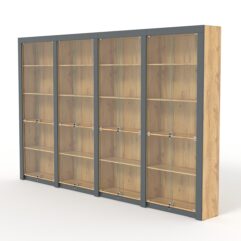 Комплект стеллажей из ДСП Модерн №3А, Дуб Золотистый и Темно-Серый