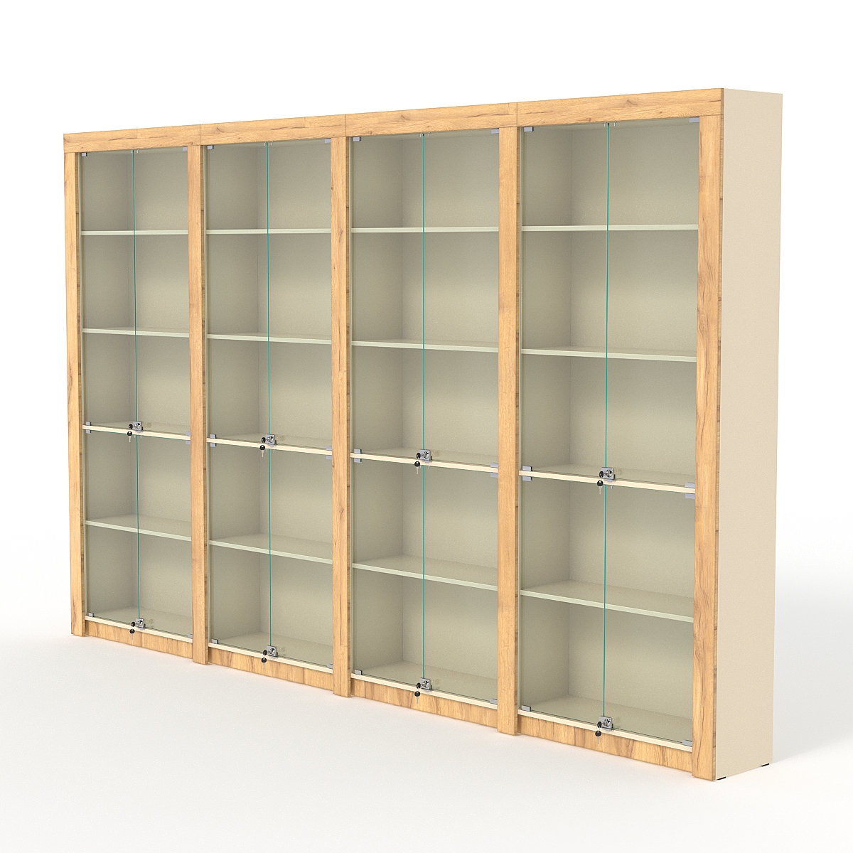 Комплект стеллажей из ДСП Модерн №3А, Крем Вайс и Дуб Золотистый