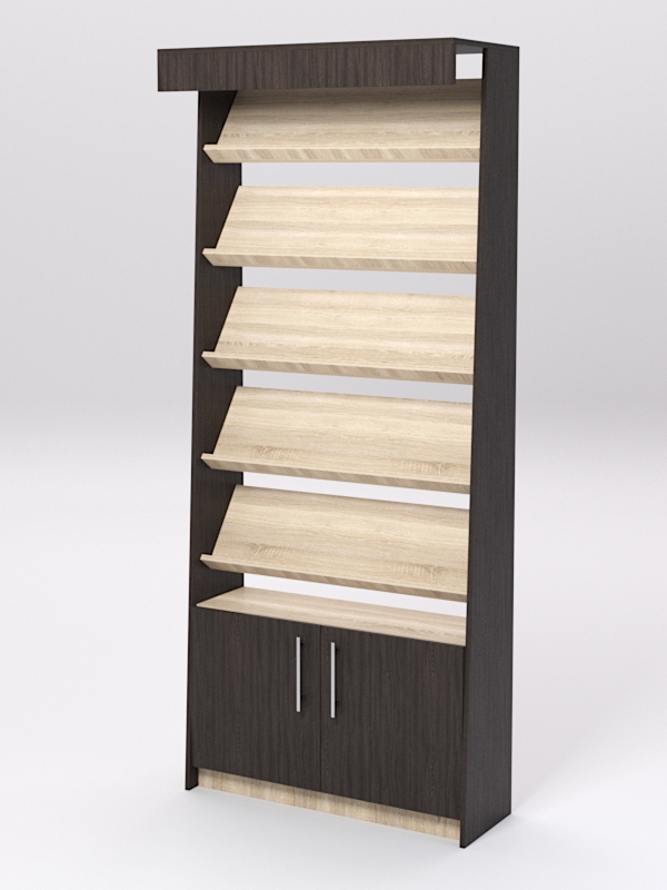 Стеллаж под книги №4, Дуб Венге и Дуб Сонома