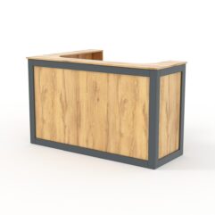 Ресепшн ЗЕФИР №13 левосторонний, Дуб Золотистый и Темно-Серый