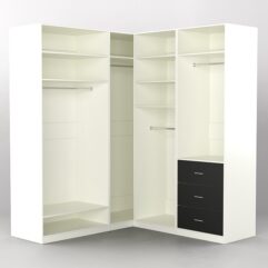 Комплект гардеробных шкафов Комфорт №5, Белый и Черный