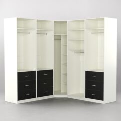 Комплект гардеробных шкафов Комфорт №11, Белый и Черный