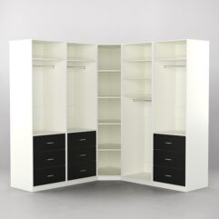 Комплект гардеробных шкафов Комфорт №13, Белый и Черный