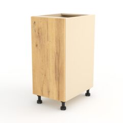 Кухонный шкаф №3Б напольный (открытие дверки в правую сторону), Крем Вайс и Дуб Золотистый