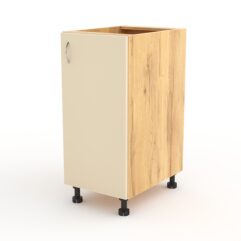 Кухонный шкаф №3Б напольный (открытие дверки в правую сторону), Дуб Золотистый и Крем Вайс