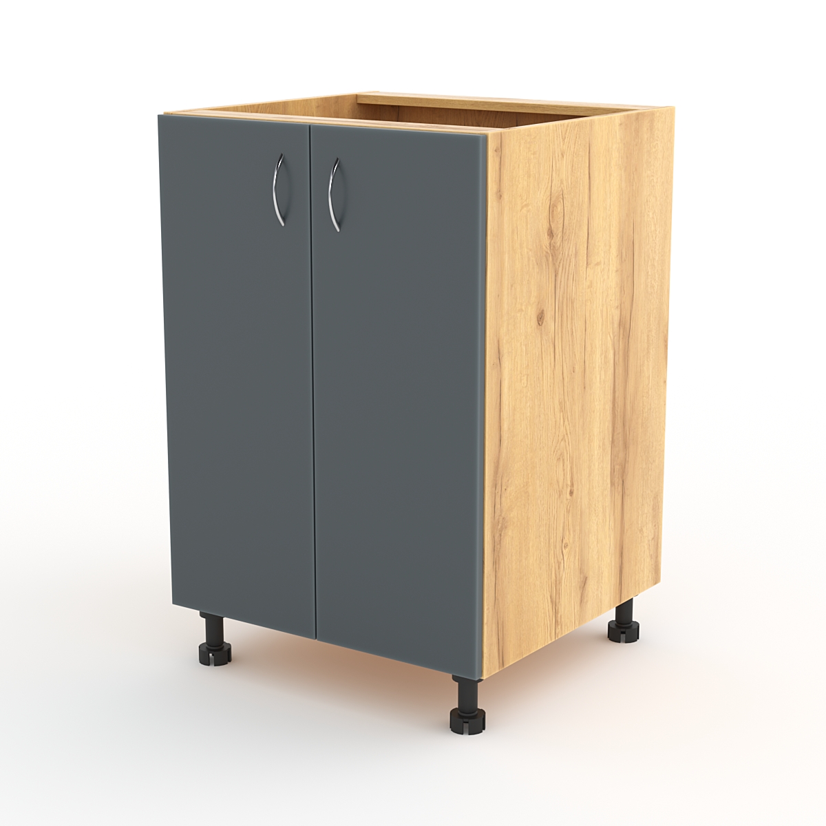 Кухонный шкаф №8 напольный, Дуб Золотистый и Темно-Серый