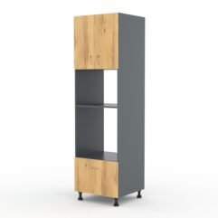 Кухонный шкаф №13 секционный напольный, Темно-серый и Дуб Золотистый