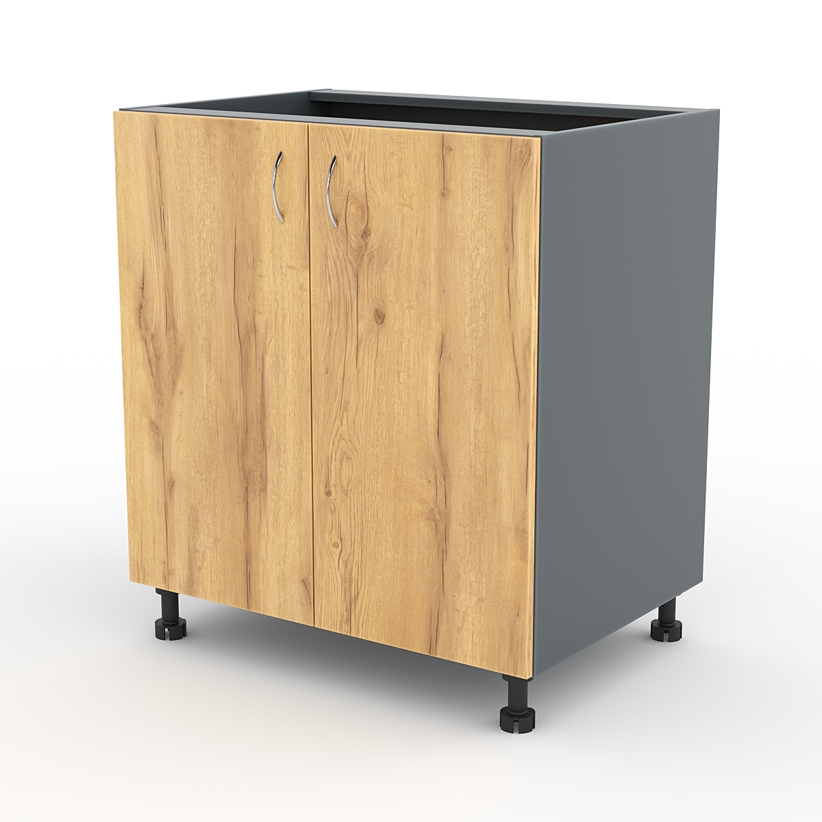 Кухонный шкаф №19 напольный, Темно-серый и Дуб Золотистый