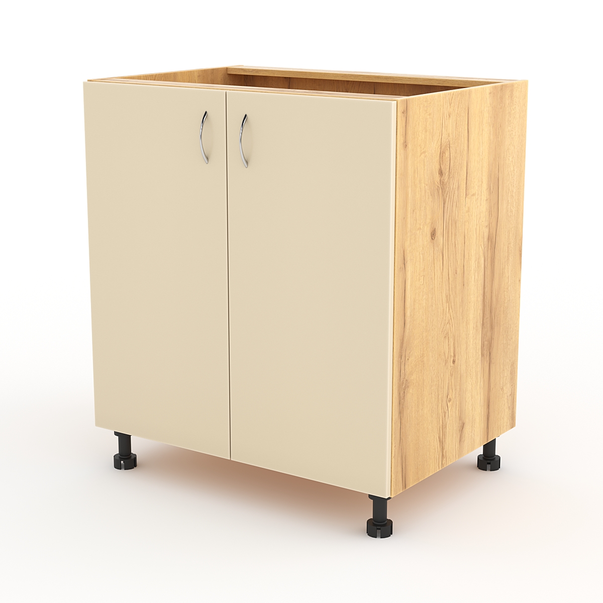 Кухонный шкаф №19 напольный, Дуб Золотистый и Крем Вайс