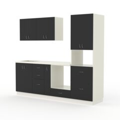 Кухонный гарнитур со столешницей 38мм №3, Белый и Черный