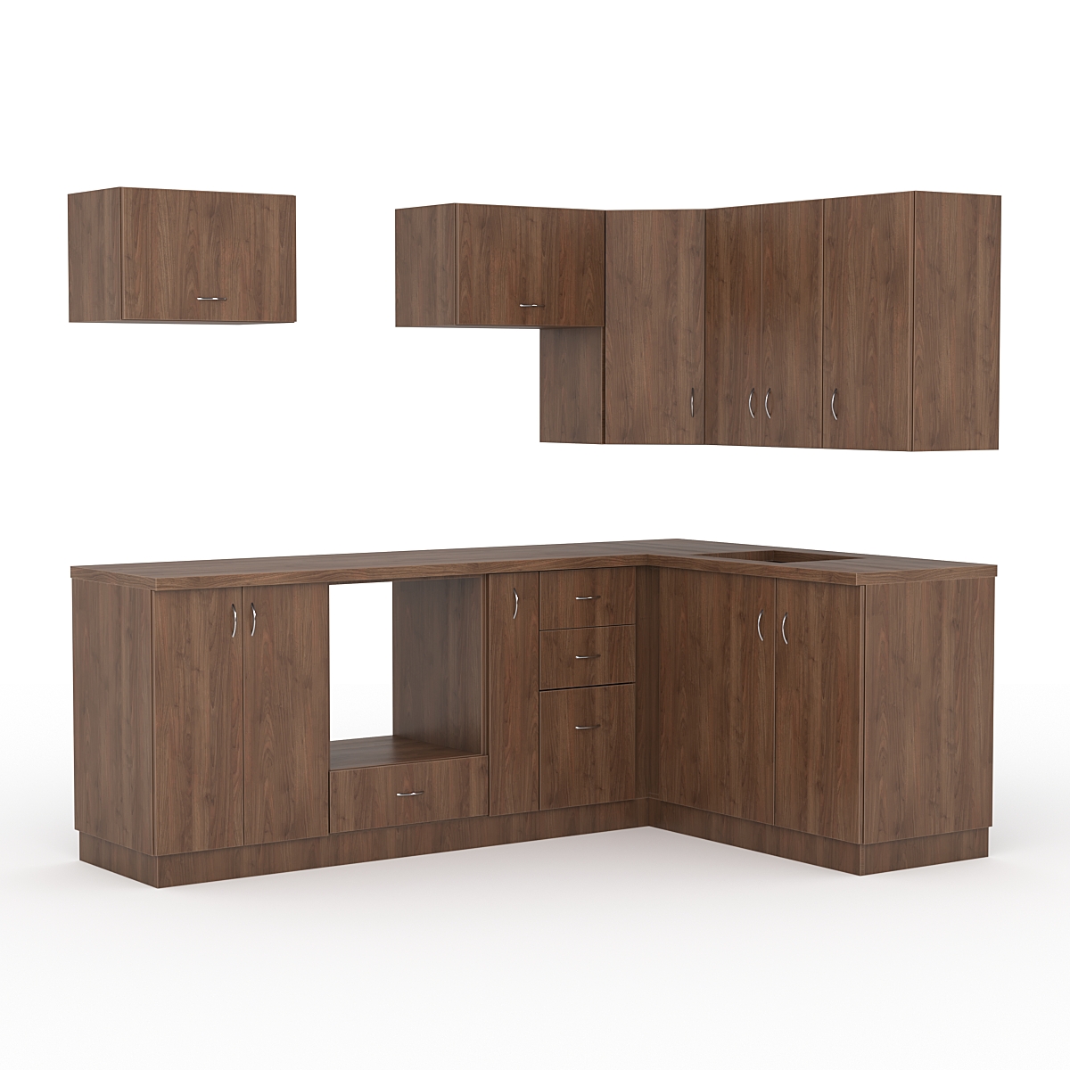 Кухонный гарнитур со столешницей 38мм №4, Орех