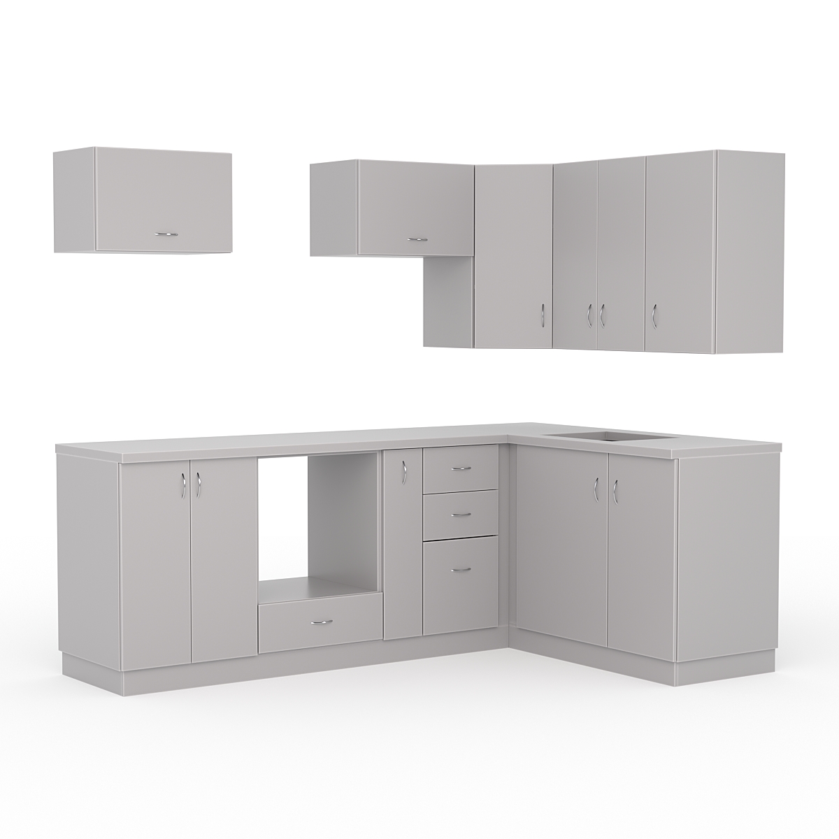 Кухонный гарнитур со столешницей 38мм №4, Серый