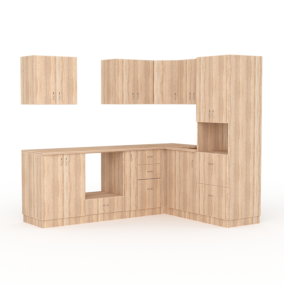 Кухонный гарнитур со столешницей 38мм №5, Дуб Сонома