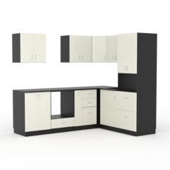 Кухонный гарнитур со столешницей 38мм №5, Черный и Белый