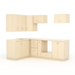 Кухонный гарнитур со столешницей 38мм №6, Крем Вайс