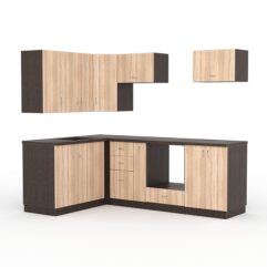 Кухонный гарнитур со столешницей 38мм №6, Дуб Венге и Дуб Сонома