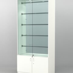 Витрина СОФИЯ №1 с регулируемыми по высоте трубами, Белый