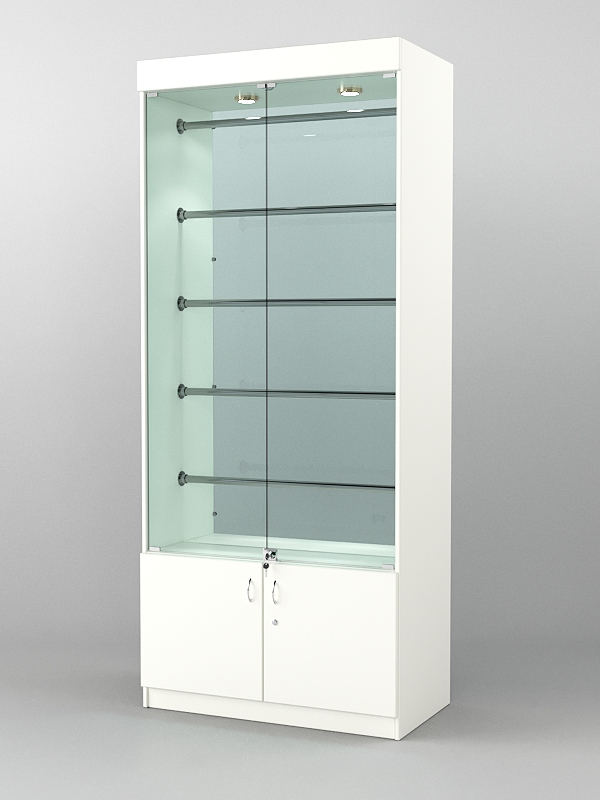 Витрина СОФИЯ №1 с регулируемыми по высоте трубами, Белый