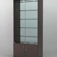 Витрина СОФИЯ №1 с регулируемыми по высоте трубами, Дуб Венге
