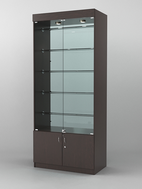 Витрина СОФИЯ №1 с регулируемыми по высоте трубами, Дуб Венге