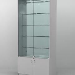 Витрина СОФИЯ №1 с регулируемыми по высоте трубами, Серый