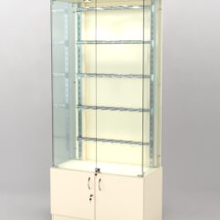 Витрина КАЛЛИСТА №1-1 с регулируемыми навесными элементами (задняя стенка - ДСП), Крем Вайс U2236