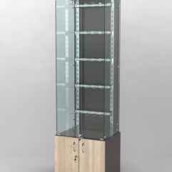 Витрина КАЛЛИСТА №2-1 с регулируемыми навесными элементами (задняя стенка - ДСП), Дуб Венге и Дуб Сонома