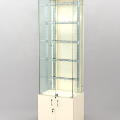 Витрина КАЛЛИСТА №2-1 с регулируемыми навесными элементами (задняя стенка - ДСП), Крем Вайс U2236