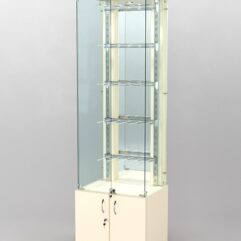 Витрина КАЛЛИСТА №2-2 с регулируемыми навесными элементами (задняя стенка - зеркало), Крем Вайс U2236