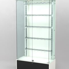 Витрина КАЛЛИСТА №3-1 с регулируемыми навесными элементами (задняя стенка - ДСП), Белый и Черный