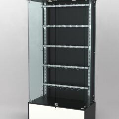 Витрина КАЛЛИСТА №3-1 с регулируемыми навесными элементами (задняя стенка - ДСП), Черный и Белый