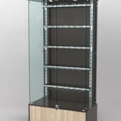 Витрина КАЛЛИСТА №3-1 с регулируемыми навесными элементами (задняя стенка - ДСП), Дуб Венге и Дуб Сонома