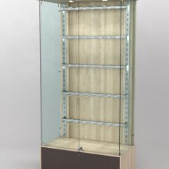 Витрина КАЛЛИСТА №3-1 с регулируемыми навесными элементами (задняя стенка - ДСП), Дуб Сонома + Дуб Венге