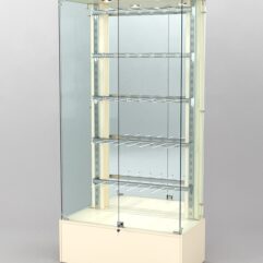 Витрина КАЛЛИСТА №3-2 с регулируемыми навесными элементами (задняя стенка - зеркало), Крем Вайс U2236
