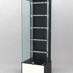 Витрина КАЛЛИСТА №4-1 с регулируемыми навесными элементами (задняя стенка - ДСП), Черный и Белый