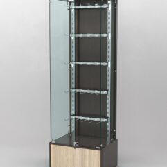 Витрина КАЛЛИСТА №4-1 с регулируемыми навесными элементами (задняя стенка - ДСП), Дуб Венге и Дуб Сонома