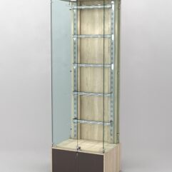 Витрина КАЛЛИСТА №4-1 с регулируемыми навесными элементами (задняя стенка - ДСП), Дуб Сонома + Дуб Венге