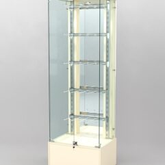 Витрина КАЛЛИСТА №4-2 с регулируемыми навесными элементами (задняя стенка - зеркало), Крем Вайс U2236