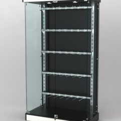 Витрина КАЛЛИСТА №5-1 с регулируемыми навесными элементами (задняя стенка - ДСП), Черный и Белый